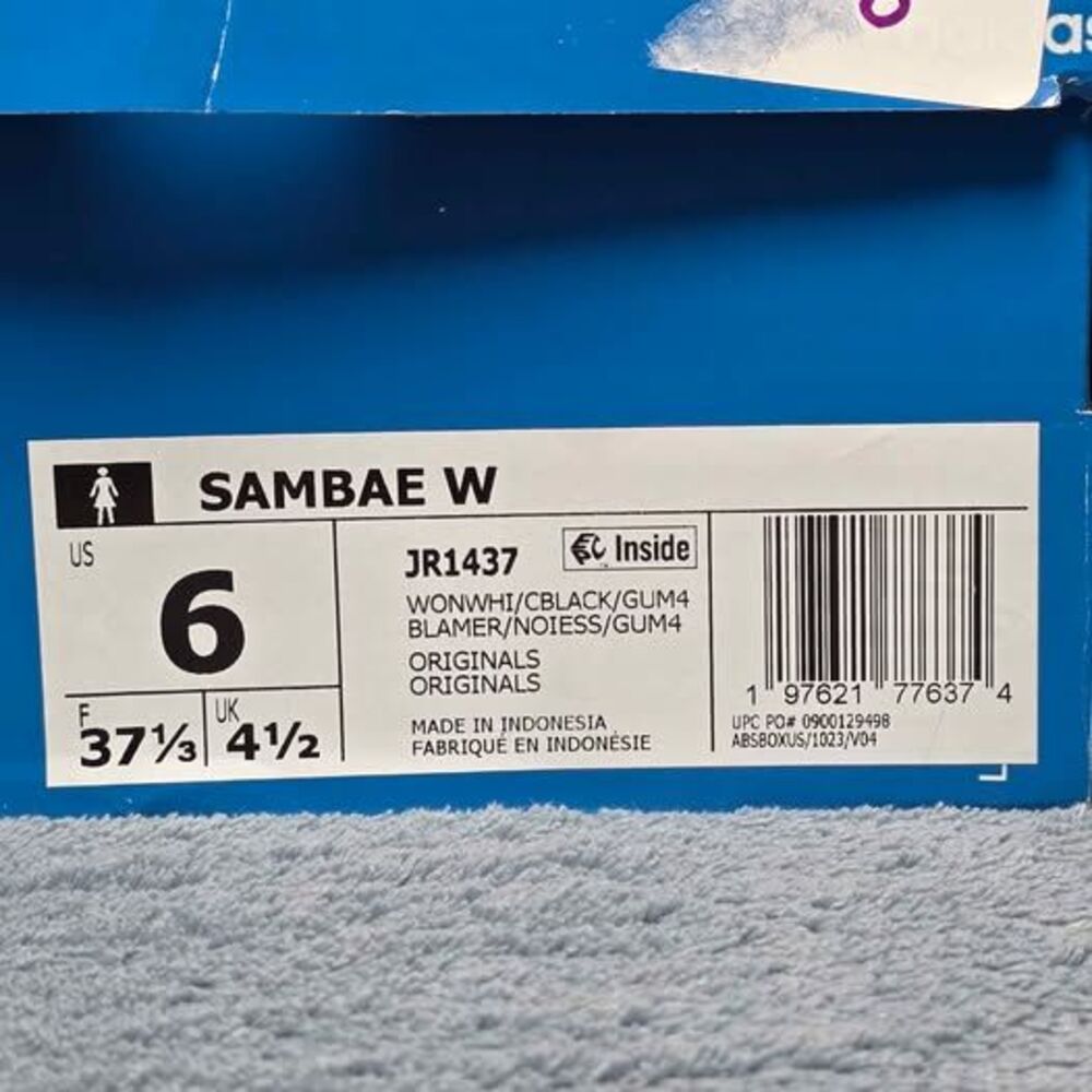 Adidas Sambae W Sneakers Womens Size US 6 Cream Black Gum - Picture 2 of 8